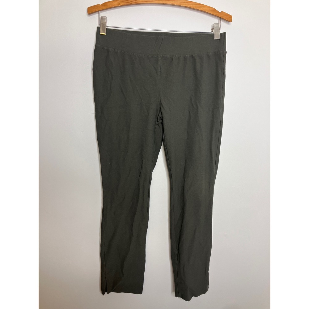 Eileen Fisher Ankle Pants Womens XS Olive Green Excellent Stretch Side Slit